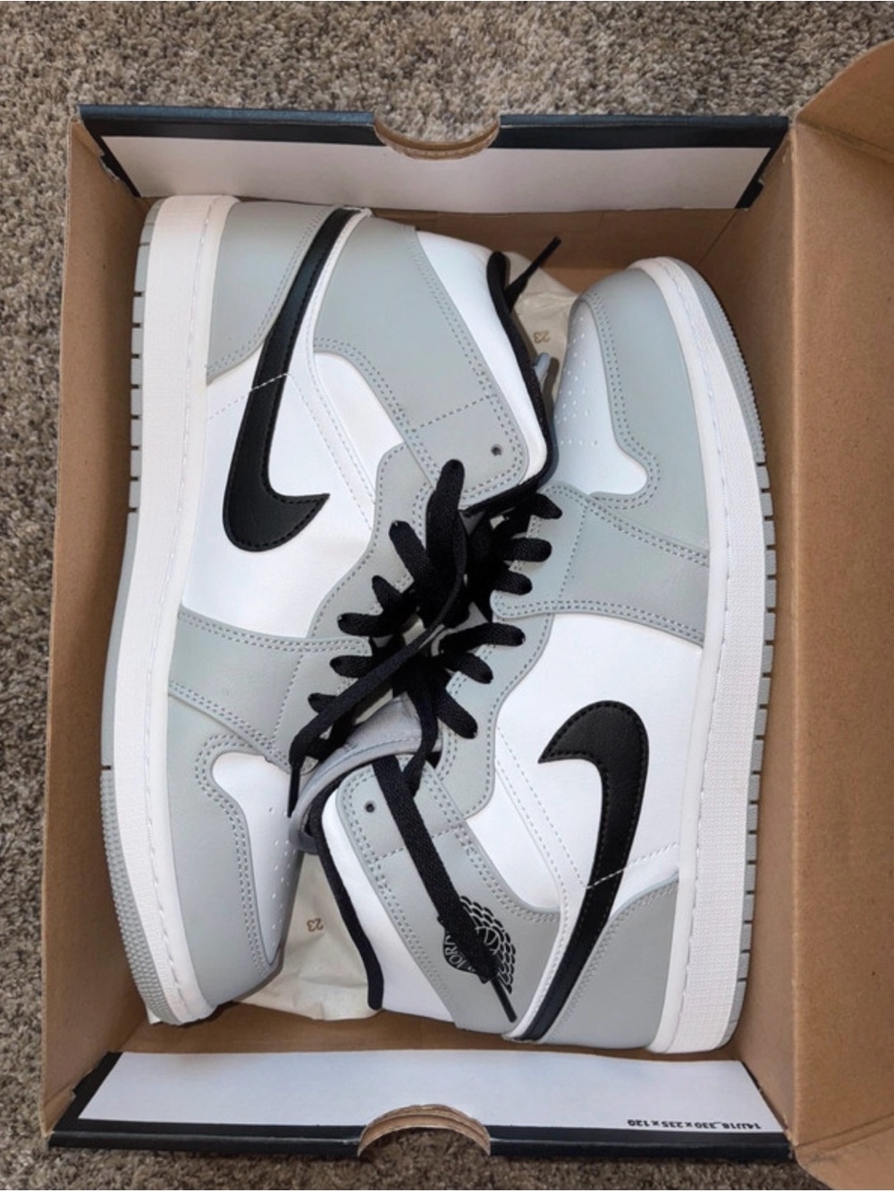 Nike Air Jordan 1 Mid - White/Light Gray/Black